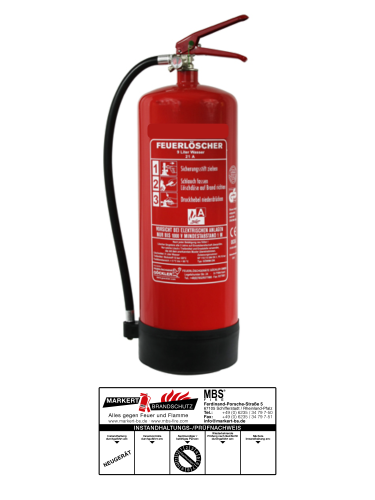 MBS-FIRE (ANAF) 9L Wasser Dauerdruck-Feuerlöscher 21A = 6LE